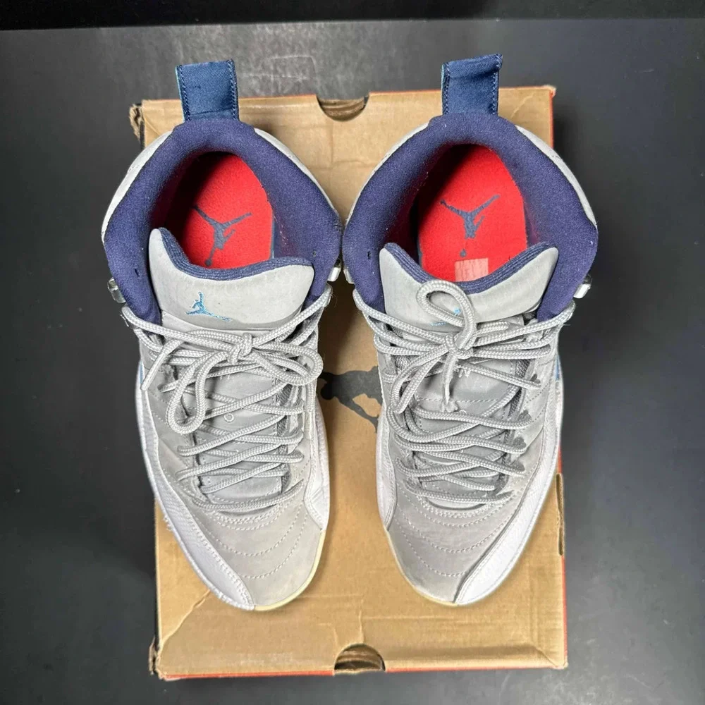 Size 7.5 - Air Jordan 12 Retro 'Grey University Blue' Sneakers_4